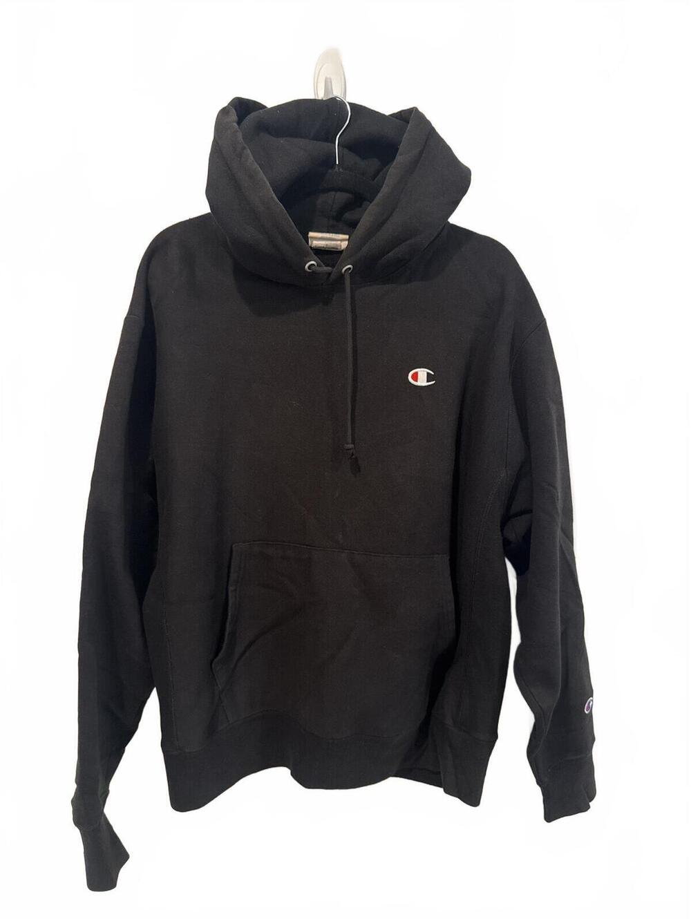 Champion Black Pullover Hoodie with Front Kangaroo Pocket